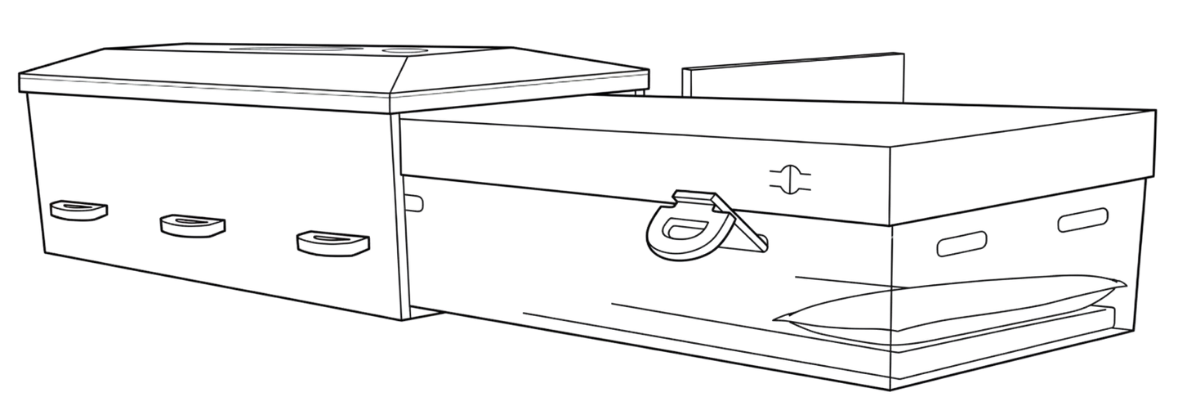 Green Goodbye kister, genbrugspap kister, papkiste